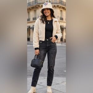 Ed Hardy Cream Hat with Floral Skull Design